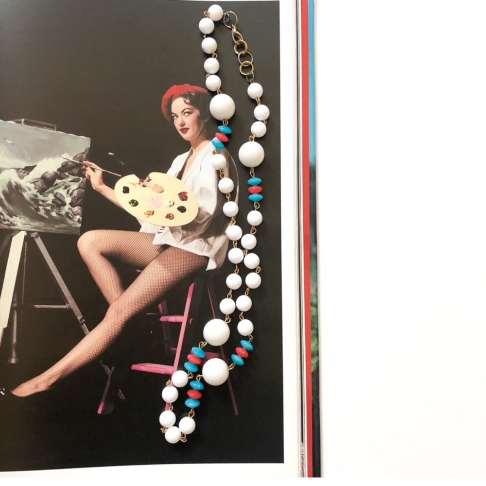 Cheeky Color Pop Mixed Beaded Chain Necklace Handmade Boutique